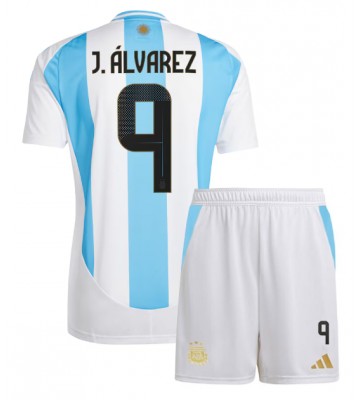 Argentina Julian Alvarez #9 Replika Babytøj Hjemmebanesæt Børn Copa America 2024 Kortærmet (+ Korte bukser)
